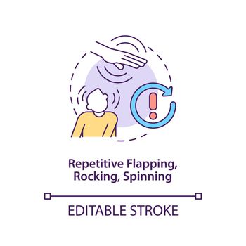 Repetitive flapping, rocking, spinning concept icon