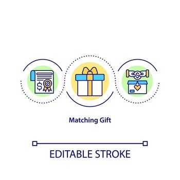 Matching gift concept icon