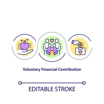 Voluntary financial contribution concept icon