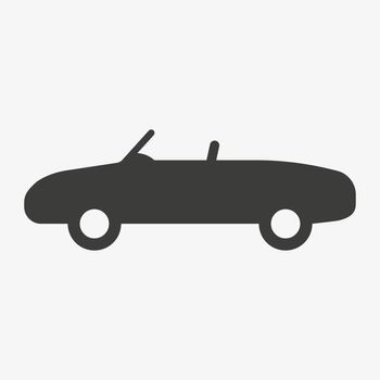Sports car vector icon. Retro convertible symbol.