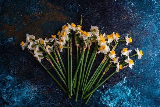 Bouquet of fresh spring daffodil flowers