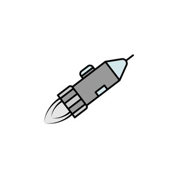 spacecraft line colored icon. Signs and symbols can be used for web, logo, mobile app, UI, UX on white background
