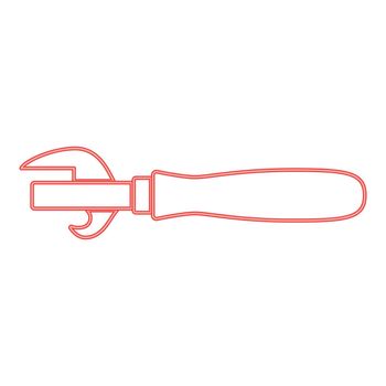 Neon retro opener or retro swiss knife red color vector illustration image flat style