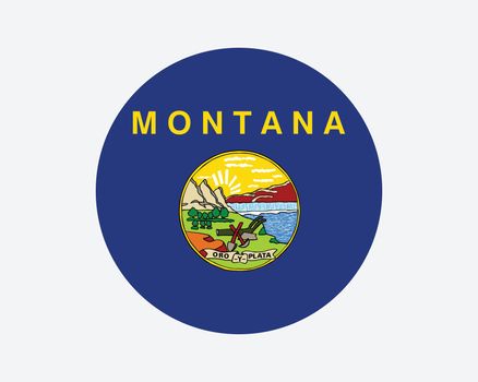 Montana (MT) Round Flag