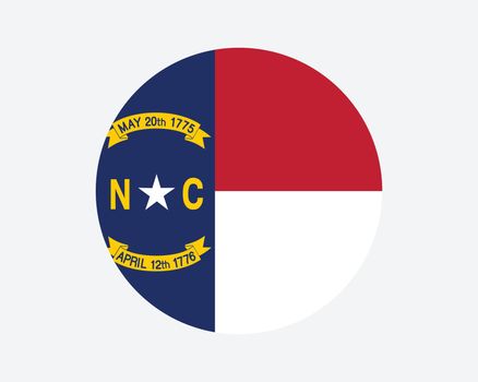 North Carolina (NC) Round Flag