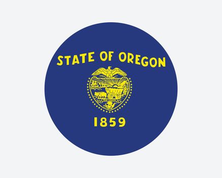 Oregon (OR) Round Flag
