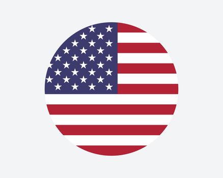 United States of America Round Flag