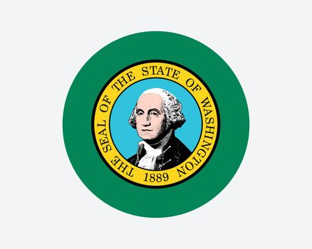 Washington (WA) Round Flag