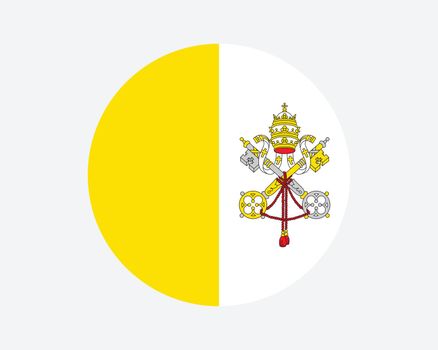 Vatican City Round Flag