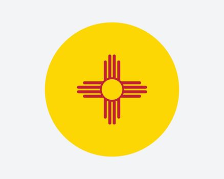 New Mexico (NM) Round Flag