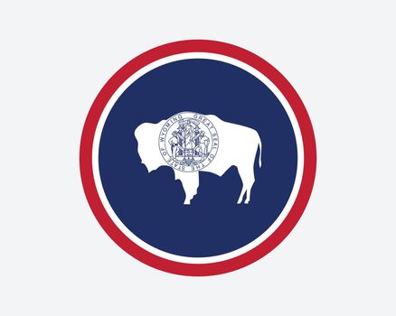 Wyoming (WY) Round Flag