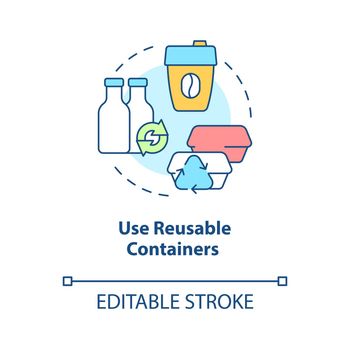 Use reusable containers concept icon