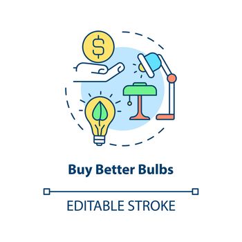 Buy better bulbs concept icon