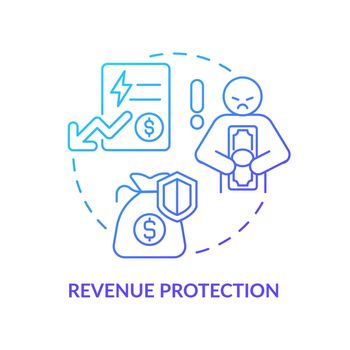 Revenue protection blue gradient concept icon