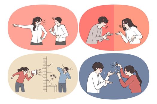 Conflicts in couple Relations concept