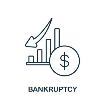 Bankruptcy icon. Line element from crisis collection. Linear Bankruptcy icon sign for web design, infographics and more.