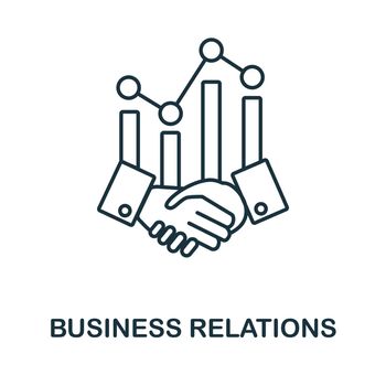 Business Relations icon. Line element from customer relationship collection. Linear Business Relations icon sign for web design, infographics and more.