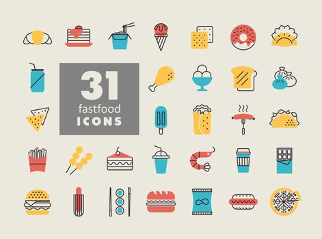 Fastfood, Food court vector icon