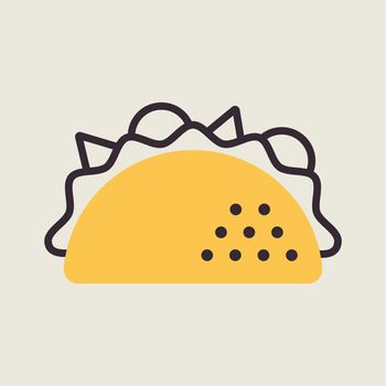 Taco vector icon. Fast food sign