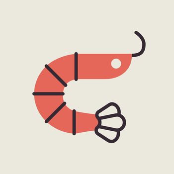 Shrimp vector icon. Fast food sign