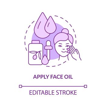Apply face oil purple concept icon