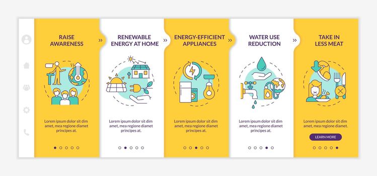 Preventing climate change yellow onboarding template
