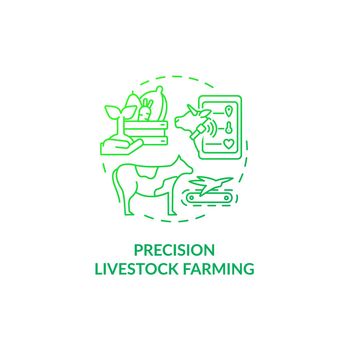 Precision livestock farming green gradient concept icon