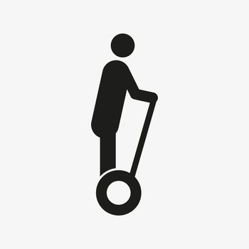 Two wheeled self personal transporter vector icon