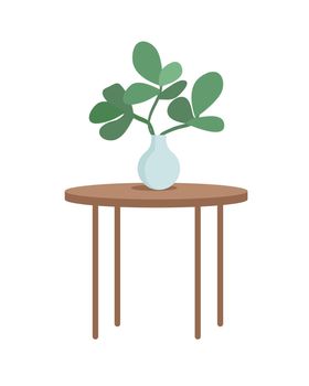 Potted plant on table semi flat color vector object