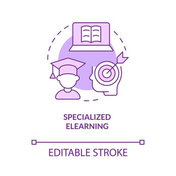 Specialized elearning purple concept icon