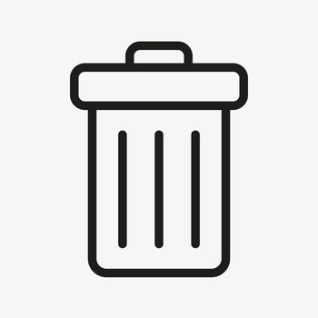 Trash can outline icon. Dustbin vector symbol