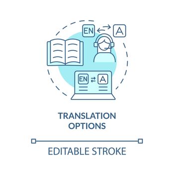 Translation option turquoise concept icon