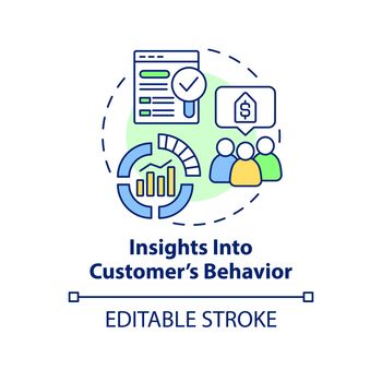 Insights into customer behavior concept icon