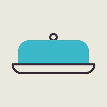 Butter dish vector icon. Kitchen appliance