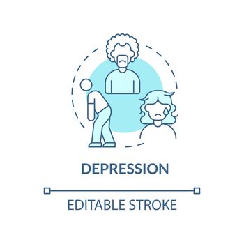 Depression turquoise concept icon