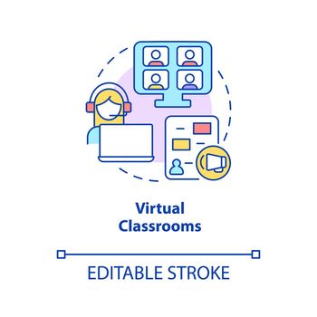 Virtual classroom concept icon