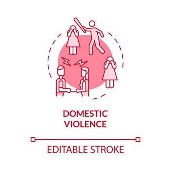 Domestic violence pink concept icon