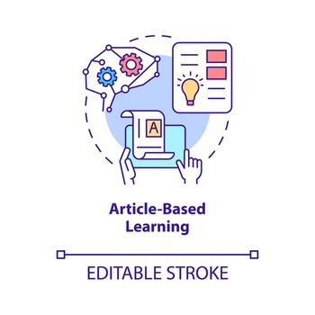 Article based learning concept icon