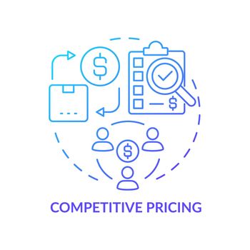 Competitive pricing blue gradient concept icon