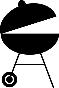 Barbeque Grill Glyph Icon Vector