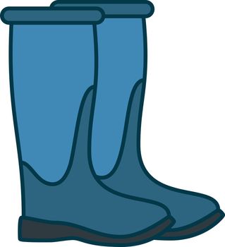 Rubber Boot Filled Outline Icon Vector