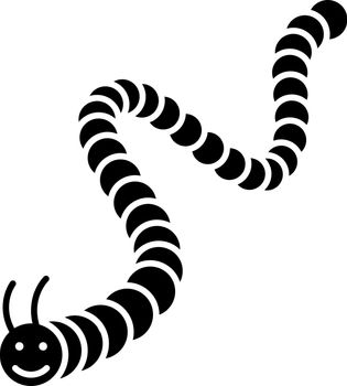 Caterpillar Insect Glyph Icon Vector