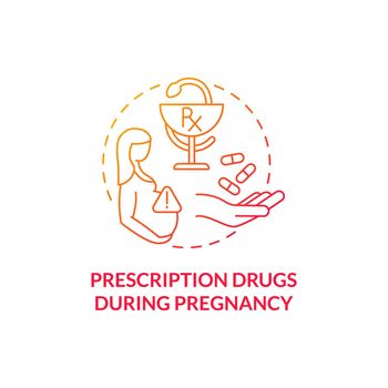 Prescription drugs during pregnancy concept icon