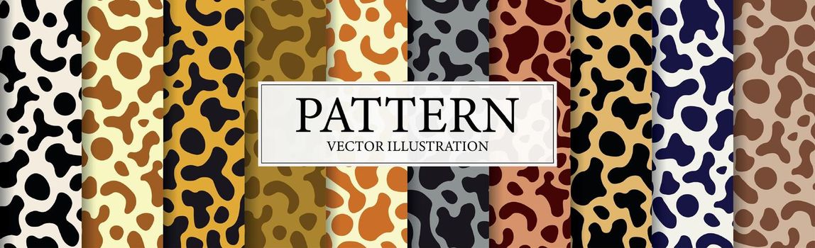 Set of 10 patterns different skin textures - Vector