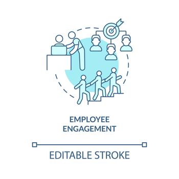 Employee engagement turquoise concept icon