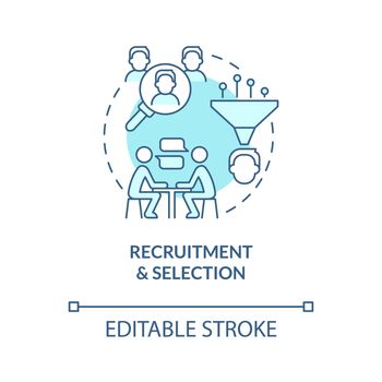 Recruitment and selection turquoise concept icon