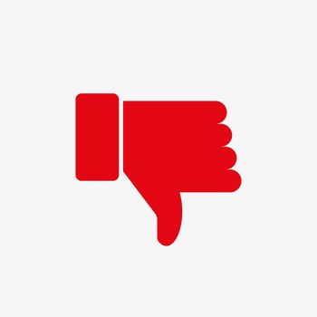 Dislike vector icon Hand with thumb down