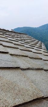 traditional roof of the Alpi piode beole made with Gneiss rock