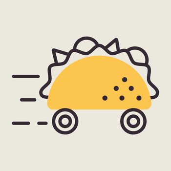 Mexican taco delivery vector icon