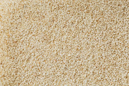 White sesame seeds background. Useful seeds for cooking